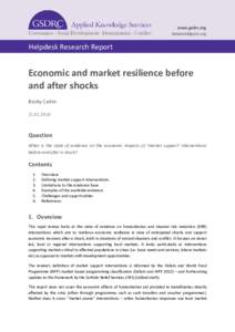 www.gsdrc.org  Helpdesk Research Report  Economic and market resilience before