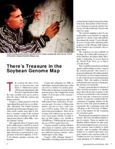 KEITH WELLER (K8346-1)  In the soybean genome project, geneticist Perry Cregan examines the most current version of the plant’s integrated genetic linkage map.  There’s Treasure in the