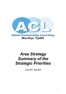 Area Strategy Summary of the Strategic Priorities JuneMay