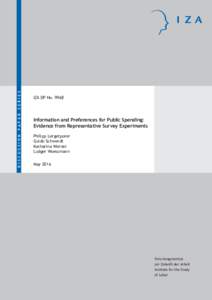 Information and Preferences for Public Spending: Evidence from Representative Survey Experiments
