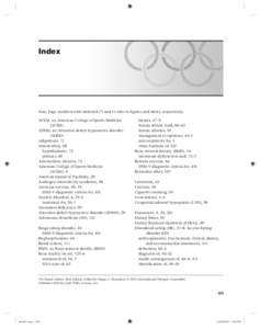 Index  Note: Page numbers with italicised f ’s and t’s refer to ﬁgures and tables, respectively. ACSM, see American College of Sports Medicine (ACSM) ADHD, see Attention deficit hyperactive disorder