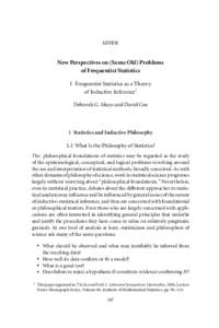 SEVEN  New Perspectives on (Some Old) Problems of Frequentist Statistics I Frequentist Statistics as a Theory of Inductive Inference1