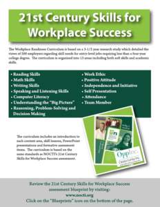 WORKPLACE READINESS SKILLS  Excerpt Only 8 - WORK ETHIC