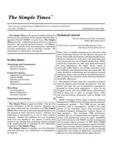 TM  The Simple Times THE BI-MONTHLY NEWSLETTER OF SNMP TECHNOLOGY, COMMENT, AND EVENTSSM VOLUME 1, NUMBER 4