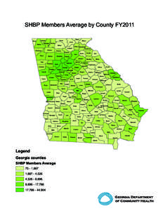 SHBP Members Average by County FY2011 Catoosa Dade  Whitfield