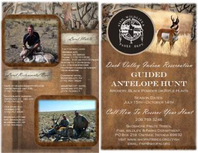 Antelope Hunt Brochure Marisa updated on January, 2016 mg.pub