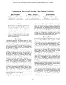 Commonsense Knowledge Extraction Using Concepts Properties