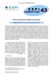 UFOs and Exogenous Intelligence Encounters  ESPI PERSPECTIVES  43
