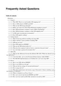 Frequently Asked Questions Table of contents 1 Questions......................................................................................................................................3 1.1