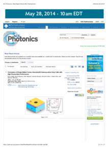 ACS Photonics: Most Read Articles (ACS Publications)  Log In:47