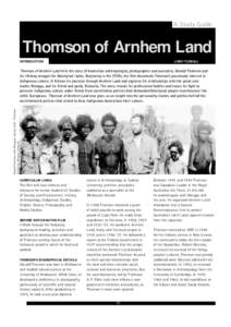 A Study Guide  Thomson of Arnhem Land INTRODUCTION  LIBBY TUDBALL