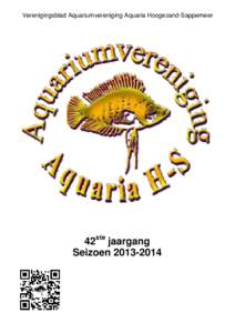 Verenigingsblad Aquariumvereniging Aquaria Hoogezand-Sappemeer  42ste jaargang Seizoen  Onze hobby avond, wat doen we deze maand