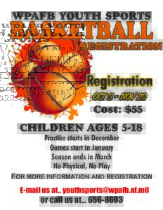WPAFB YOUTH SPORTS  BASKETBALL REGISTRATION