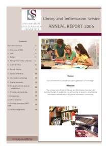 Library and Information Service  ANNUAL REPORT 2006 Contents Executive summary