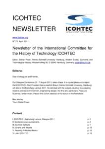 ICOHTEC Newsletter April 2011