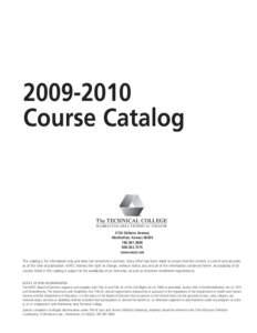 [removed]Course Catalog The TECHNICAL COLLEGE MANHATTAN AREA TECHNICAL COLLEGE