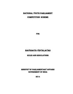 NATIONAL YOUTH PARLIAMENT COMPETITION SCHEME FOR  NAVODAYA VIDYALAYAS
