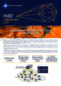 MUSE™ CYBER SECURITY SUITE COMPREHENSIVE PROTECTION FOR CRITICAL INFRASTRUCTURE Protecting critical infrastructure from cyber-attacks is a particularly complex challenge. You must defend operational