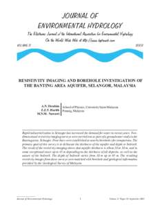 JOURNAL OF ENVIRONMENTAL HYDROLOGY The Electronic Journal of the International Association for Environmental Hydrology On the World Wide Web at http://www.hydroweb.com VOLUME 11