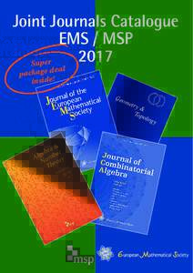 Joint Journals Catalogue EMS / MSP 2017 Super eal package d