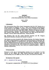 Doc. No: 1S-35-MREPORT from the 35th Session of the International Sava River Basin Commission July 1, 2014
