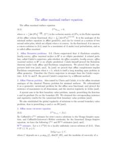 The affine maximal surface equation The affine maximal surface equation U ij wxi xj = 0, (0.1)