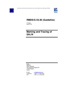 South Eastern and Eastern Europe Clearinghouse for the Control of Small Arms and Light Weapons (SEESAC)  RMDS/GGuideline) th  4 Edition