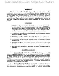 Case 1:14-cvLO-MSN DocumentFiledPage 1 of 14 PageID# 1540  AGREEMENT This Agreement, dated May 20, 2015 (