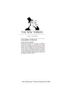 “Jules de Balincourt,” The New Yorker March 28, 2005.   