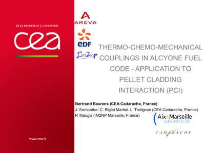 THERMO-CHEMO-MECHANICAL COUPLINGS IN ALCYONE FUEL CODE - APPLICATION TO PELLET CLADDING INTERACTION (PCI)