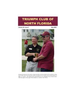 TRIUMPH CLUB OF NORTH FLORIDA Volume 20, Issue 5 May 2008