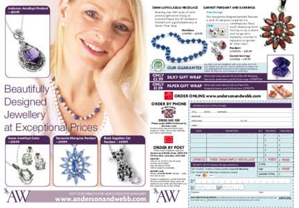 12mm Lapis Lazuli Necklace  Anderson Amethyst Pendant – £Garnet Pendant and Earrings
