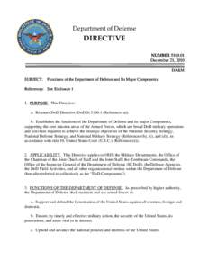DoD Directive[removed], December 21, 2010