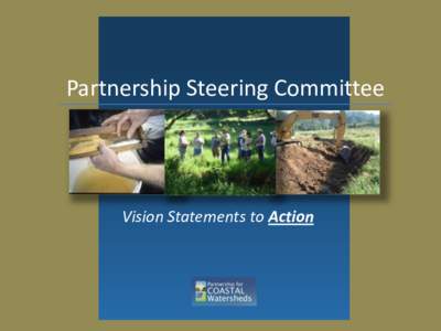Partnership Steering Committee  Vision Statements to Action How did we develop these vision statements? Foundational: