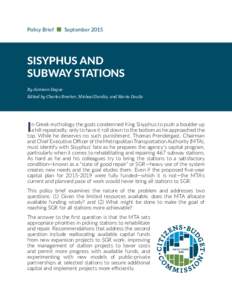 Policy Brief  September 2015 SISYPHUS AND SUBWAY STATIONS