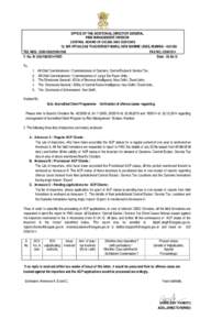 OFFICE OF THE ADDITIONAL DIRECTOR GENERAL RISK MANAGEMENT DIVISION CENTRAL BOARD OF EXCISE AND CUSTOMS 13, SIR VITHALDAS THACKERSEY MARG, NEW MARINE LINES, MUMBAITEL NOS.:  FAX NO.: