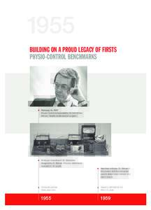 1955 BUILDING ON A PROUD LEGACY OF FIRSTS PHYSIO-CONTROL BENCHMARKS February 14, 1955 Physio-Control incorporated by Dr. Karl William