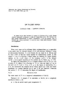 RENDICONTIDEL CIRCOLOMATEMATICODI PALERMO Serie II, Tomo XXX (1981), pp[removed]ON VALUED  RINGS