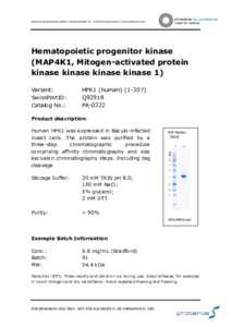 proteros biostructures GmbH ▪ Bunsenstraße 7a ▪ DMartinsried ▪ www.proteros.com  Hematopoietic progenitor kinase (MAP4K1, Mitogen-activated protein kinase kinase kinase kinase 1) Variant: