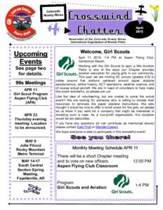 Colorado Ninety-Nines April 2015 Newsletter of the Colorado Ninety-Nines International Organization of Women Pilots