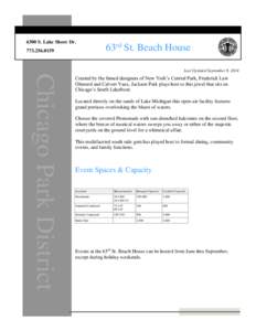 6300 S. Lake Shore Dr[removed]63rd St. Beach House Last Updated September 8, 2014