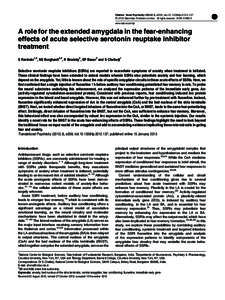 Citation: Transl Psychiatry[removed], e209; doi:[removed]tp[removed] & 2013 Macmillan Publishers Limited All rights reserved[removed]www.nature.com/tp  A role for the extended amygdala in the fear-enhancing