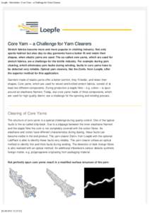 Loepfe - Newsletter - Core Yarn – a Challenge for Yarn Clearers