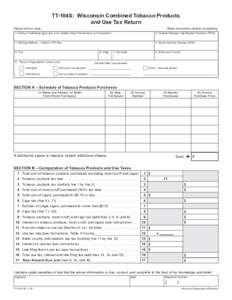 January 2018 TT-104S Wisconsin Tobacco Products and Use Tax Return