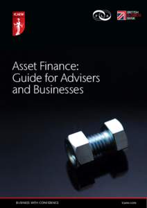 Asset Finance: Guide for Advisers and Businesses BUSINESS WITH CONFIDENCE	icaew.com