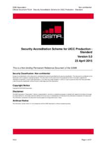 FSG.04 Security Accreditation Scheme for UICC Production - Standard v0.1 (Current)
