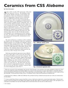 Ceramics from CSS Alabama By Frank Davenport A  pril 12, 2011 was the 150th anniversary of the start