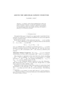 AROUND THE ABHYANKAR–SATHAYE CONJECTURE VLADIMIR L. POPOV∗ Abstract. A “rational” version of the strengthened form of the Commuting Derivation Conjecture, in which the assumption of commutativity is dropped, is p