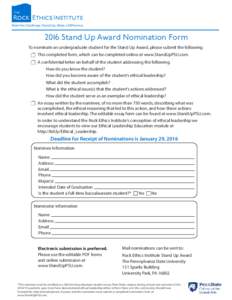 Stand Up Nominations Electronic Form