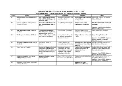 Microsoft Word - EAST ASIA lecture schedule--MT and HT[removed]docx
